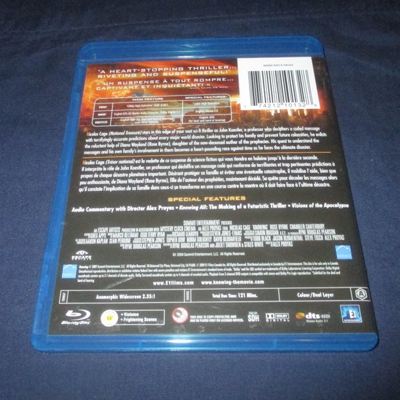 Knowing (Blu-Ray, Canadian, 2009) - Nicholas Cage - Picture 3 of 3